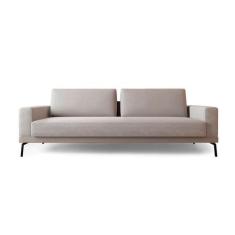 Sofá 3 Lugares Franccesco Linho Bege 180 cm - Modern