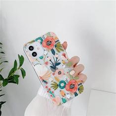 Capa de telefone de flor transparente para iPhone 11 13 Pro Max X XR XS Max 7 8 Plus 12 Pro Max Capa traseira, HK3, para iPhone 7 Plus