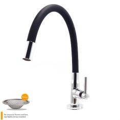 Torneira Mesa Emborrachada Preta 