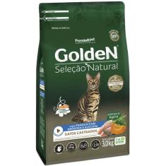Ração Seca PremieR Pet Golden Seleção Natural Frango, Abóbora e Alecrim para Gatos Castrados - 3 Kg
