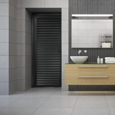 Porta de Alumínio Palheta 210x90cm Lado Esquerdo Hale Esquadrias Preto