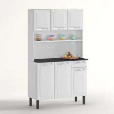Cozinha de Aço Compacta Itatiaia Rose 6 Portas e 1 Gaveta Branco Neve