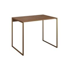 Mesa para Escritório Industrial Base Ferro Dourado Tampo Mdp Amêndoa 1
