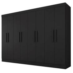 Guarda Roupa Casal Mariah 8 Portas Preto Fosco - A Móveis Arapongas, P