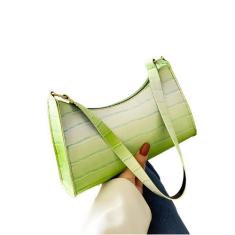 Bolsa Sintética Crocodilo PU Pequena de Ombro/Mão Alça Curta - Modas F