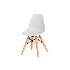 Cadeira Infantil Eames Polipropileno Base Madeira Florida Kids Fratini Móveis Branco