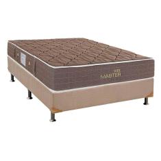 Cama Box Casal: Colchão Molas Bonnel Herval Suite Master Plus + Base CRC Suede Clean(138x188)