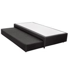Cama Box Base c/Auxiliar Universal Solteiro MH1453 Bordado Black (88x188x32) - Herval