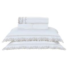 Jogo de  Lençol Queen 4 Peças 100% Algodão Percal 200 Fios Yara