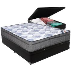 Cama Box Baú e Colchão ISO Superpocket Molas Ensacadas Viúvo Ortobom, 