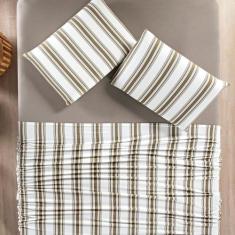 Jogo De Cama King Marin 4 Peças 100% Algodão Macio Premium - Bia Enxov