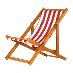 Espreguiçadeira Preguiçosa Dobrável sem Braço Mel em Madeira Maciça - 