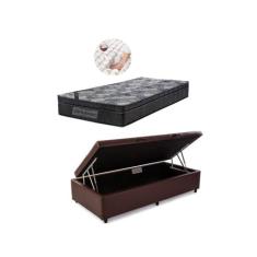 Conjunto Cama Box Baú Solteiro King Jadmax + Colchão Ortobom Molas Ens