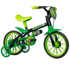 Bicicleta Infantil Aro 12 com Rodinhas Menino Black 12 - Nathor