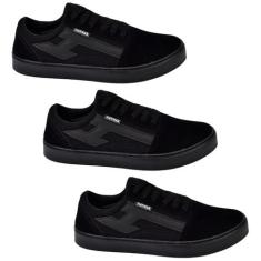 Kit 3 Pares De Tênis Casual Skate Escolar Haymax Original H8, 41, Pret