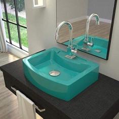 Cuba para Banheiro RT41W Retangular Aria Compace Azul Turquesa