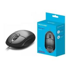 mouse óptico com fio - Multilaser, Preto