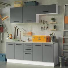 Kit com 2 Balcões e 2 Armários Aéreos Multiuso 200cm Agata Madesa, Bra