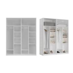 Guarda-roupa Modulado 2 Peças Sem Portas Jade Cabecasa Madeiramadeira Branco Fosco