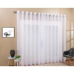 Cortina Voil Sala Ou Quarto 6,00x2,80 Ilhós Cromado