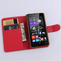 Capa carteira Microsoft Lumia 430, carteira flip de couro PU premium com compartimento para cartão, suporte e fecho magnético [capa interior à prova de choque de TPU] Compatível com Microsoft Lumia