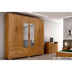 Guarda Roupa Casal 6 Portas (2 c/ Espelho) e 6 Gavetas c/ Pés Encanto/Berlim Cumaru - Novo Horizonte