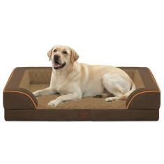 Casa Paw Camas ortopédicas GG para cães, impermeável com espuma viscoelástica para cães de tamanho extra grande, 113 x 89 cm, fundo antiderrapante e cama de espuma de ovo com capa removível lavável