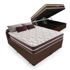 Cama Box Com Baú Queen + Colchão De Molas - Anjos - Classic Superlastic 158x198x64cm