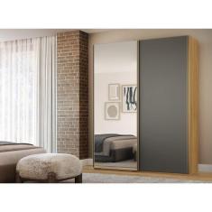 Guarda-roupa Raffinato 2 Portas e 1 Espelho Freijó/Titânio