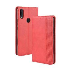 Capa para Alcatel 3V 2019, capa flip carteira com suporte de couro para Alcatel 3V 2019, capa magnética retrô para celular, capa carteira com compartimentos para cartão