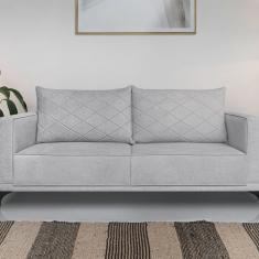 Sofá Eliot 2 Lugares 160 Cm Linho Boucle Cinza