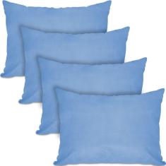 Kit 4 Travesseiros Fibra Siliconada Tecnologia Bloqueador Bacteriano 45x65 - BF Colchões