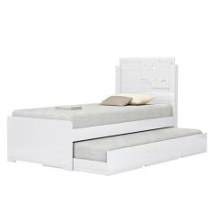 Cama De Solteiro Bibox Luiza Branco – Vitamov