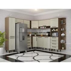 Cozinha Compacta 12 Peças 10 Portas 8 Gavetas Evolution Plus Tannat/Legno Crema