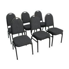 Kit Com 6 Cadeiras Para Auditórios Linha Hotel Marrom