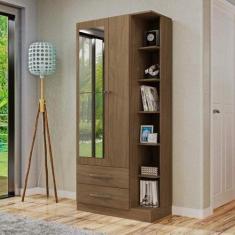 Guarda Roupa Solteiro 1 Espelho 2 Portas 2 Gavetas e Prateleiras Moju 