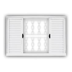 Janela de Aço Veneziana de Correr 100x150cm 6 Folhas com Grade Minas S