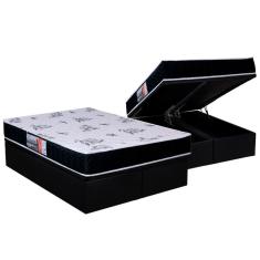 Conjunto Box Baú Queen: Colchão Espuma Orthoflex D28 Nápoles + Base crc Courano Black (158x198)