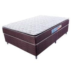 Cama Box com Colchão Casal Classic com Espuma D40 (66x138x188) Marrom e Bege