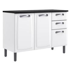 Balcão de Cozinha Itatiaia Aço 3 Portas 2 Gavetas Com Tampo New Premiu