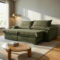 Sofá Retrátil e Reclinável com Catraca Blindada 280cm Porto Bello - Mo