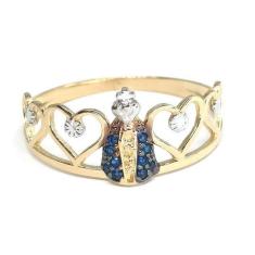 Anel de ouro 18k Corações N S Aparecida - Elegancy Joias, 29