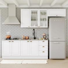 Cozinha Compacta 04 Peças com Aéreo para Geladeira Americana Henn, Bra