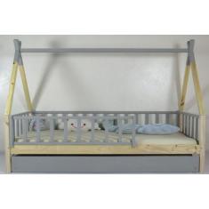 Bicama Montessoriana Solteiro Cabana Colorida Madeira Maciça Pinus - P