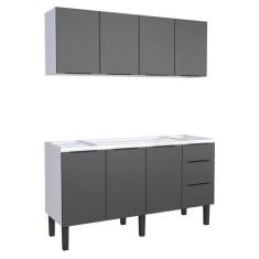 Cozinha Completa Gabinete Para Pia 160cm e Armário Aéreo Jupter Cozima