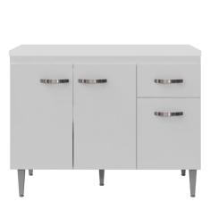 Balcão Pia Gabriela 120cm com Tampo mdp - ajl Móveis Branco