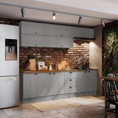 Cozinha Compacta 8 Peças 10 Portas 3 Gavetas Emily - Espresso Móveis