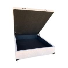 Cama Box Baú Casal Linhão Bege Com Pistão A Gás - Suíte Imperial