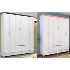 Guarda-Roupa Bartira Brusque II com 149 cm de Largura, 6 Portas e 2 Gavetas