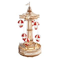 Montado Cadeira voadora giratória aérea quebra-cabeça 3d quebra-cabeça de madeira experimentos científicos brinquedos educativos de construção 3d quebra-cabeças para adultos, artes Engraçado